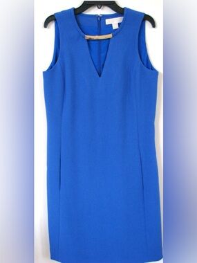 Michael Kors Royal Blue Sleeveless Sheath Midi Dress